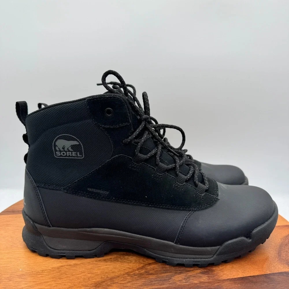 Sorel Buxton Lite Lace Plus Mens 13 Black Waterproof Insulated Casual Boots